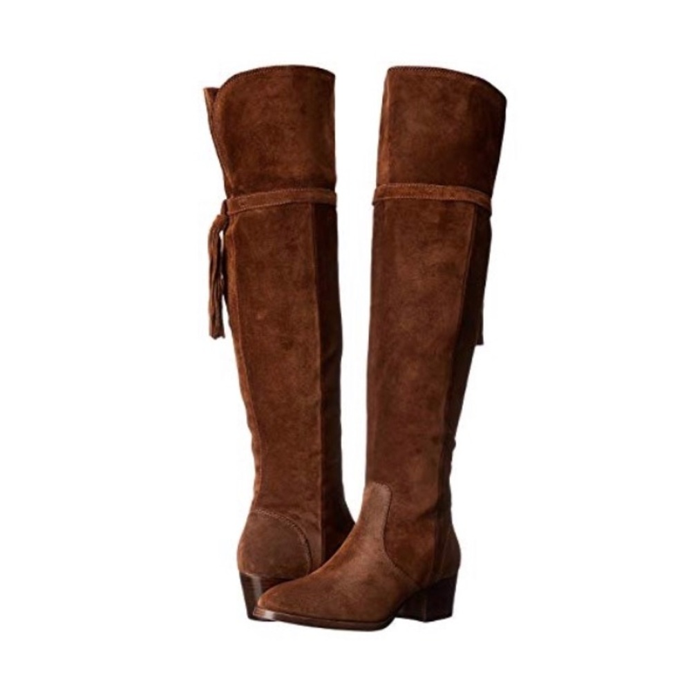 Frye Clara Tassel Over-the-Knee Brown Suede Boots